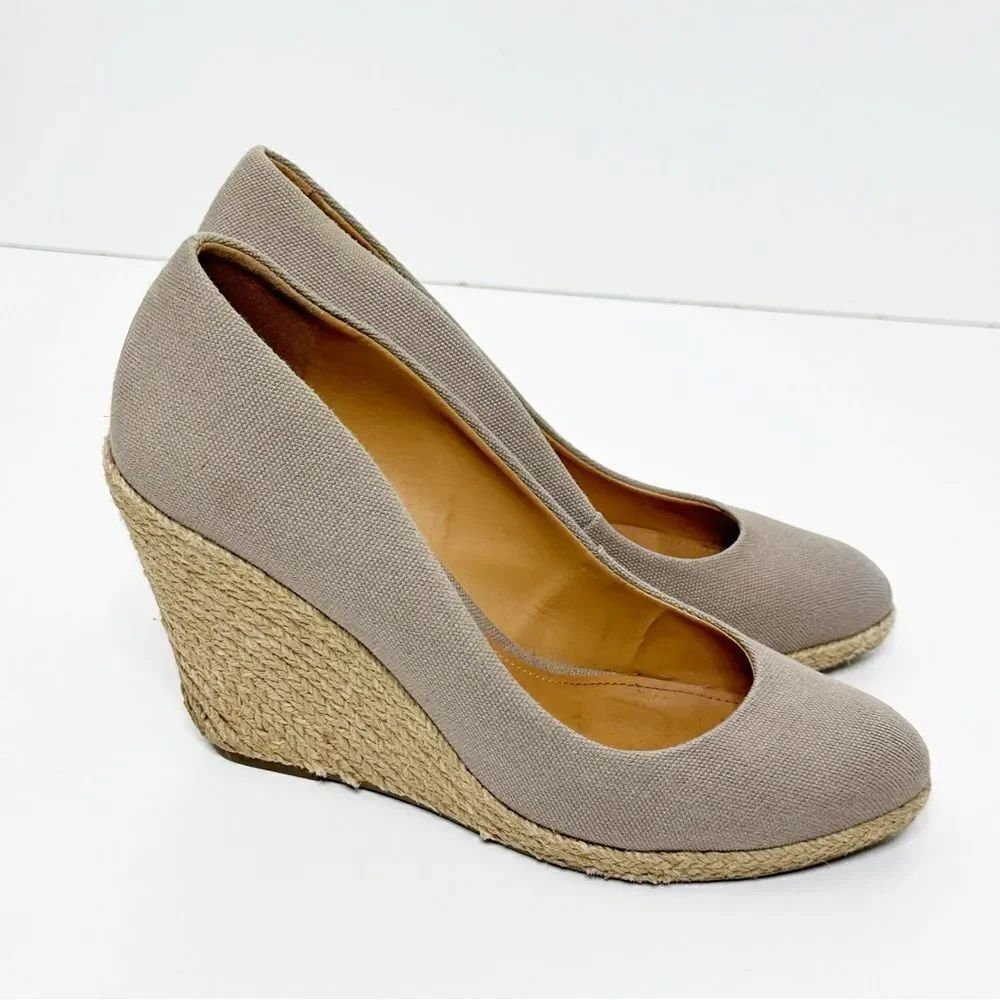 Schutz Canvas Espadrille Wedges Size 10